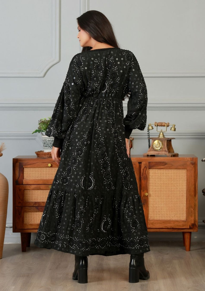 ibBan Vestido Largo Nuria para Mujer | Georgette | Artesanal | Talla Única