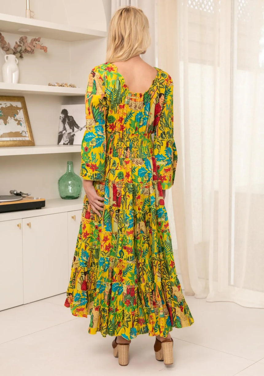 ibBan Hand Embroidered Cotton High-Low Maxi Dress - Zayba