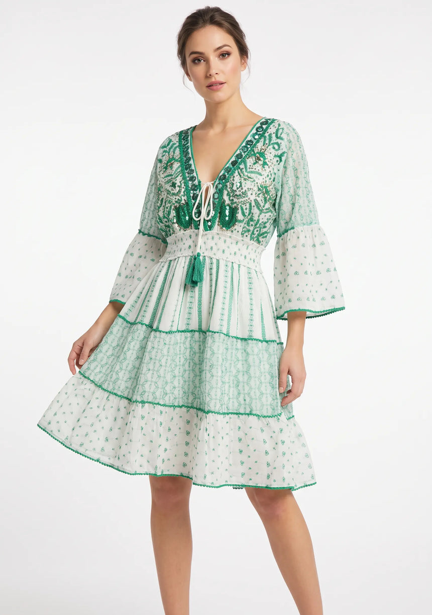 Robe courte femme ibBan Basima | Dentelle à paillettes | Occasion spéciale | Taille unique