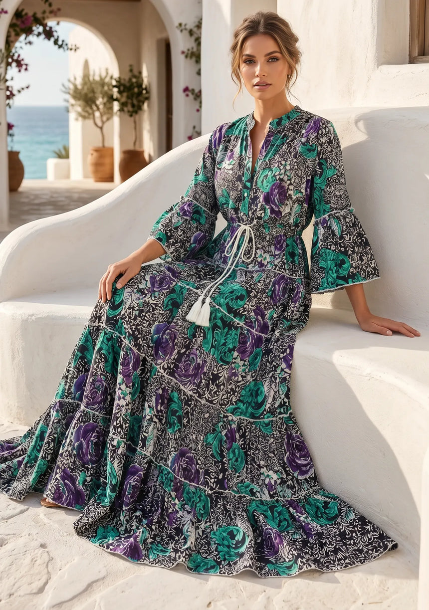 ibBan Premium Printed Cotton Long Tunic Dress -Lara Tunic