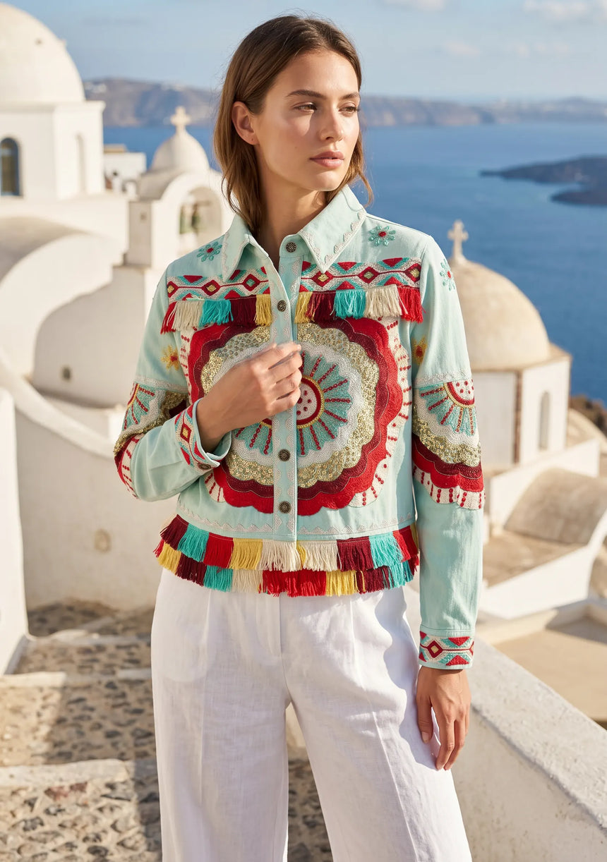 ibBan Hand Embroidered Summer Jacket for Women | Artisan Luxury Fashion - Sara