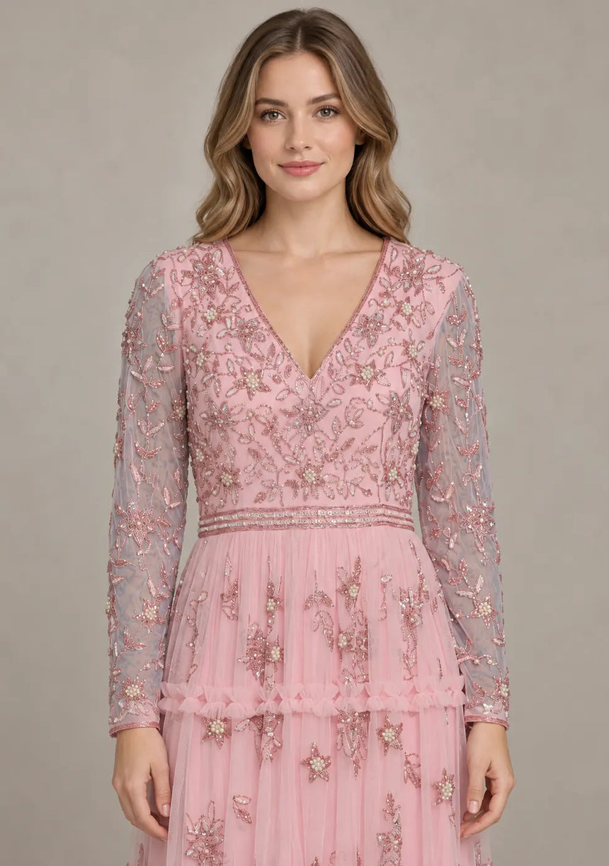 ibBan Women’s Party Long Dress with Hand Embroider -Raneem