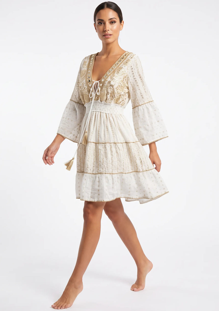 Robe courte femme ibBan Basima | Dentelle à paillettes | Occasion spéciale | Taille unique