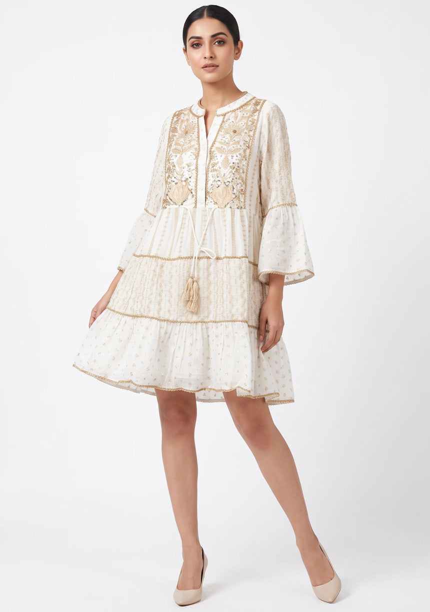 Tunique Courte Femme ibBan Basima | Dentelle Pailletée | Occasion Spéciale | Taille Unique