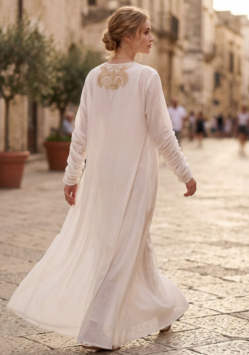 Vestido largo de algodón para mujer - Leefa