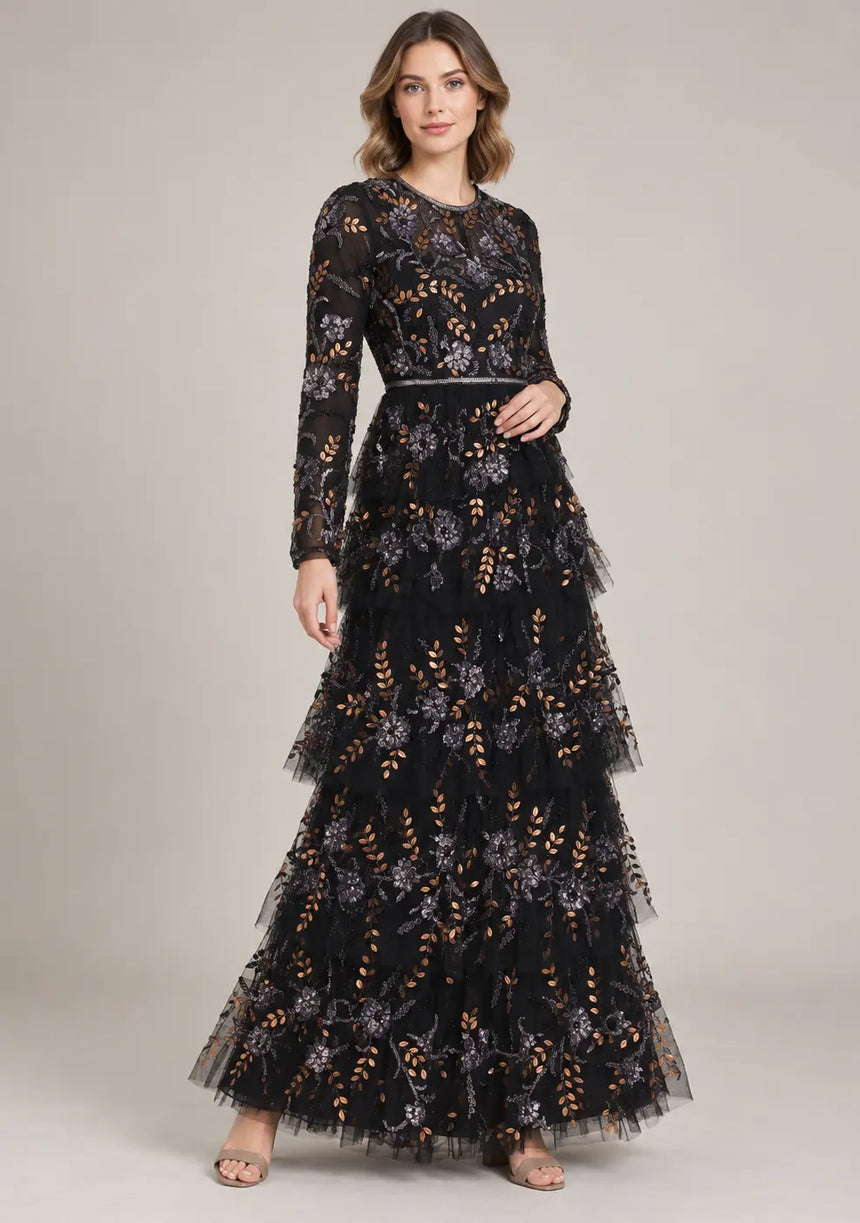 Women’s Party Dress with Hand Embroidery - Naegiza