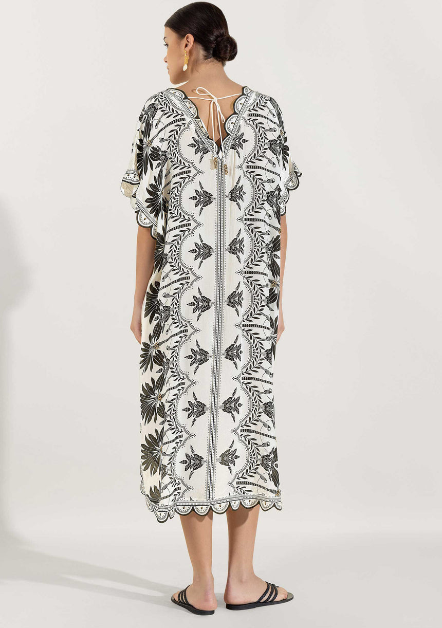 Vestido caftán de algodón para mujer - Rifat
