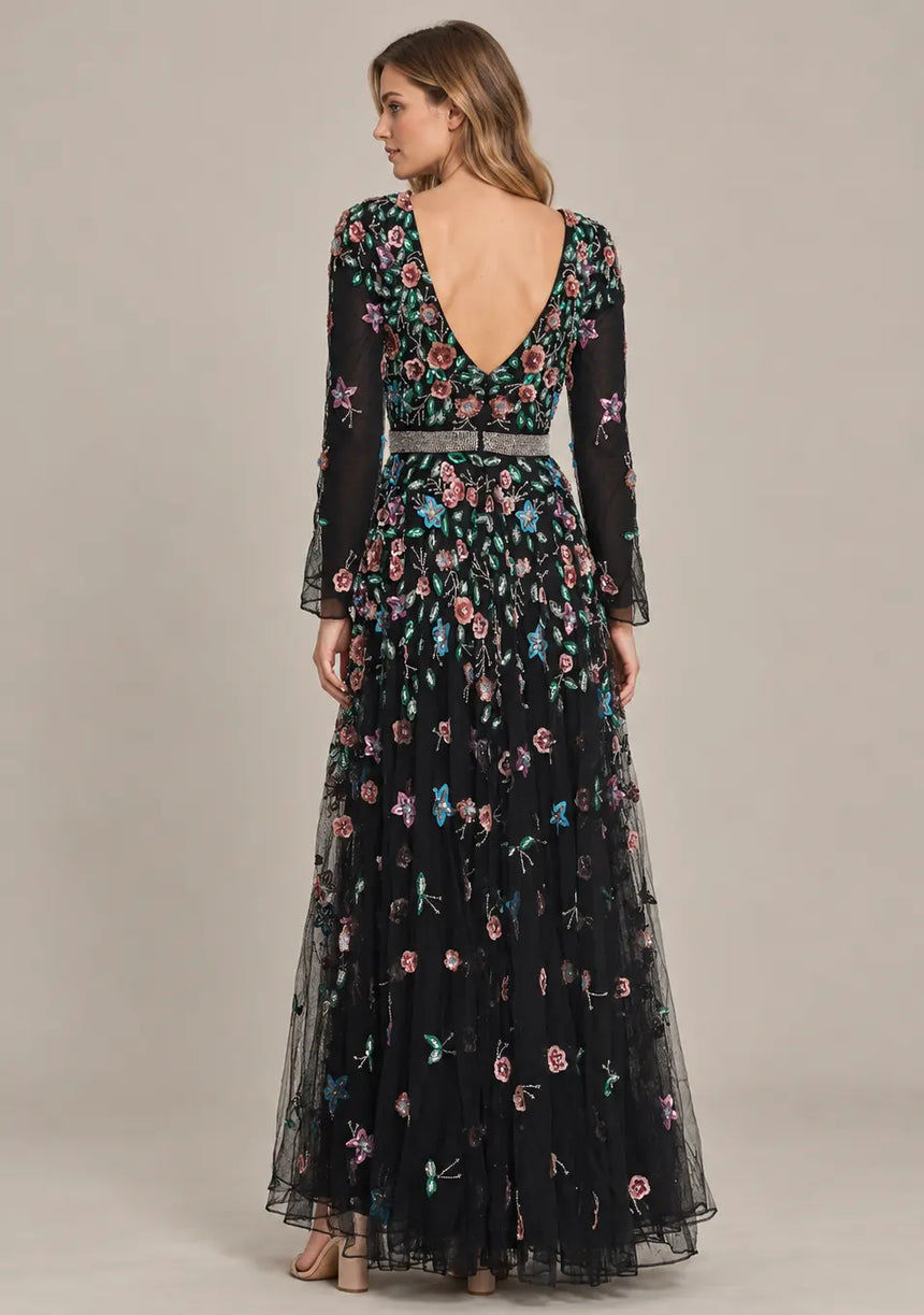 ibBan Women’s Long Dress with Hand Embroidery - Aabish