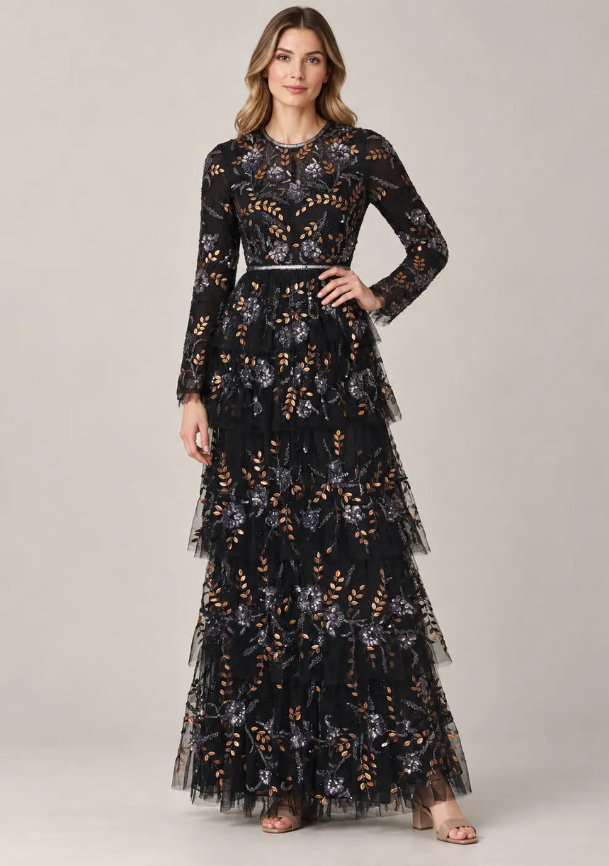 Women’s Party Dress with Hand Embroidery - Naegiza