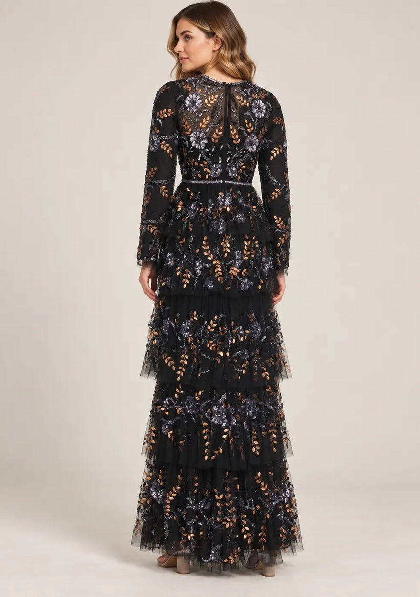 Women’s Party Dress with Hand Embroidery - Naegiza