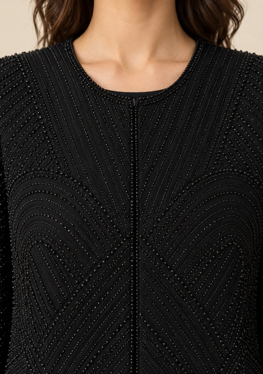 ibabn Women’s Hand Beaded Fringe Jacket - Amaya