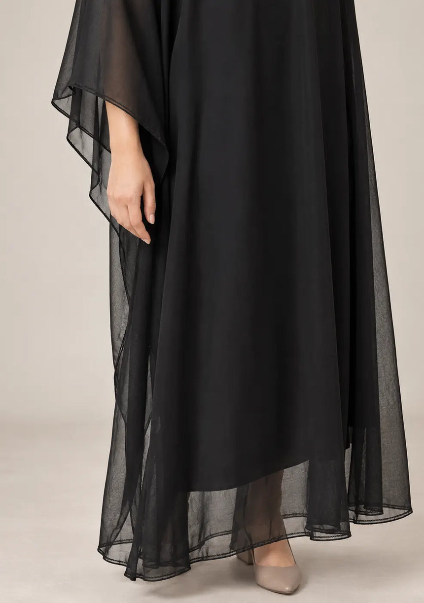 ibBan Women’s Hand Embroidered Georgette Kaftan Dress -Tanzeen