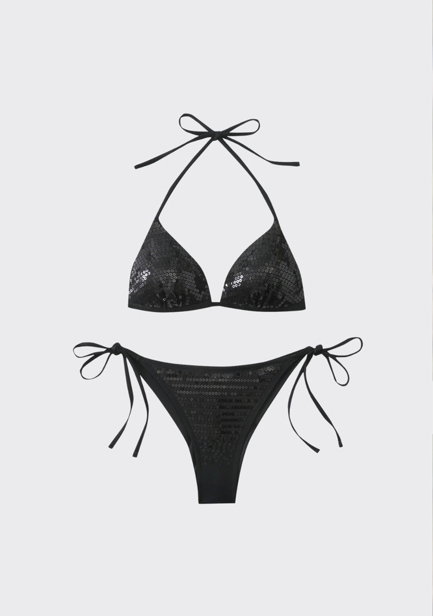 Women's Brown Printed Bikini Set Adjustable Strap - Nova