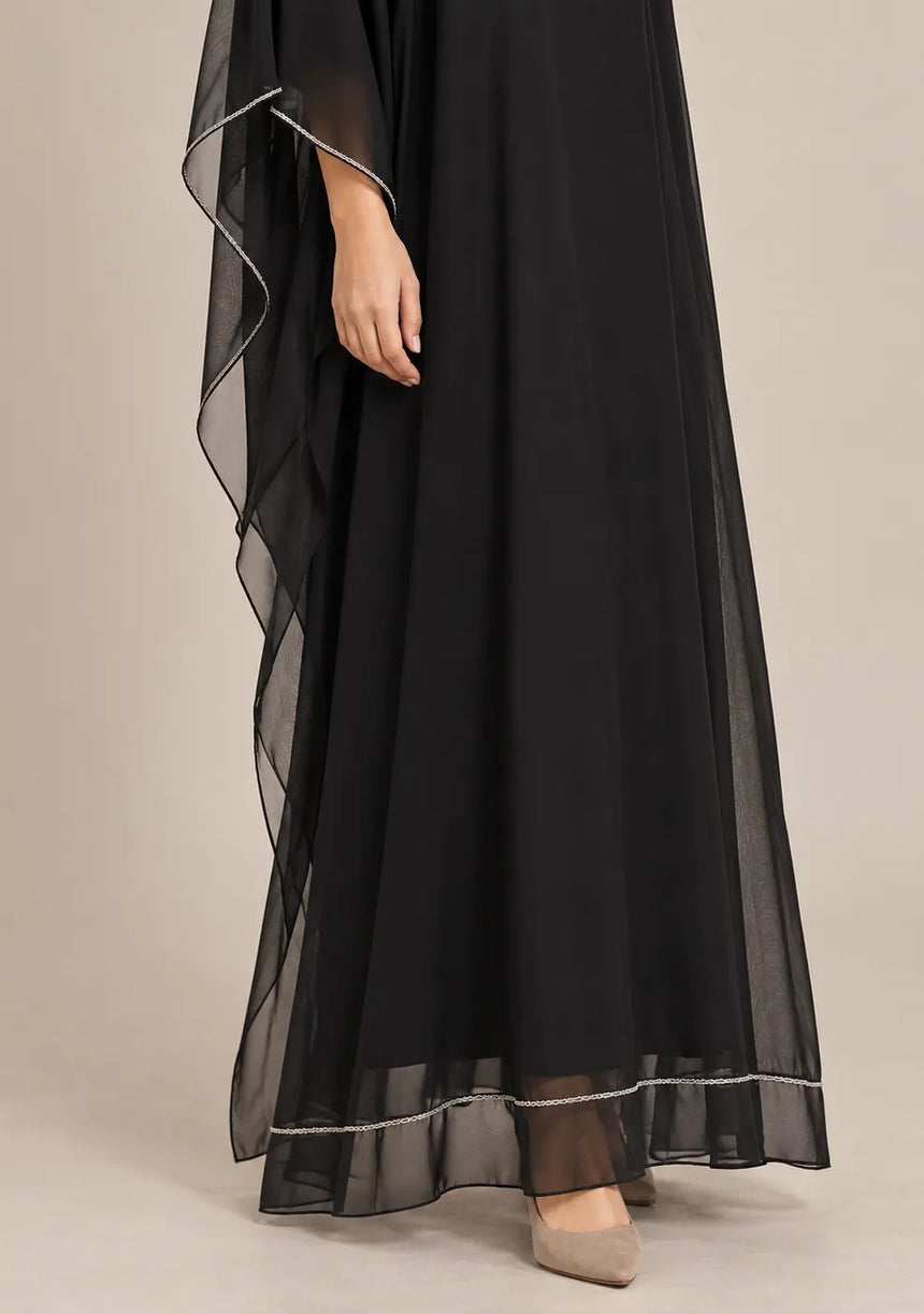 ibBan Women’s Hand Embroidered Georgette Kaftan Dress -Tanzeen
