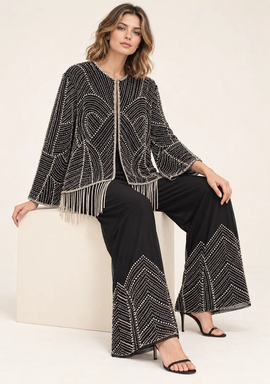 ibBan Women’s Beaded Jacket and Pant Set - Zarina