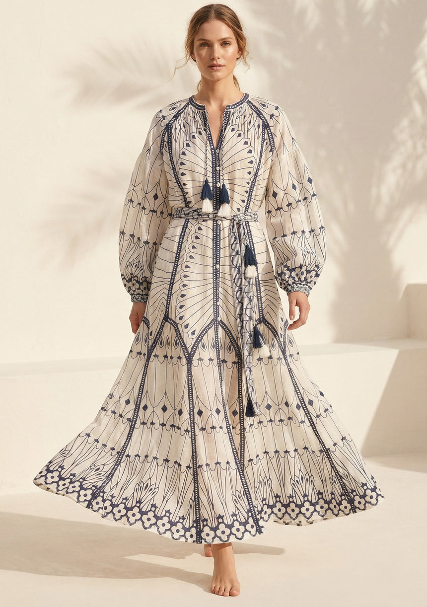 Maxivestido de algodón para mujer - Meerab