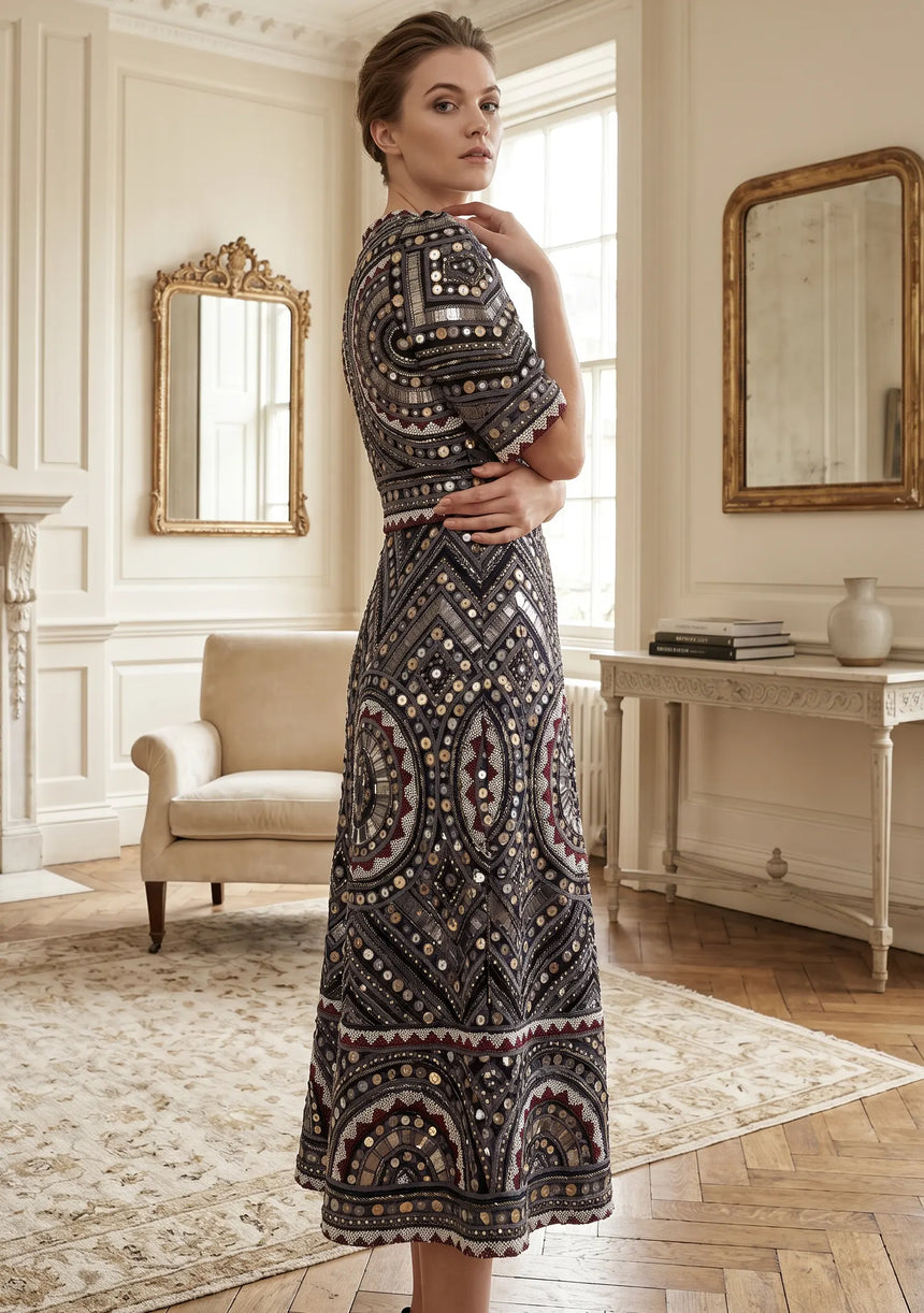 ibBan Luxury Hand Embroidered Winter Dress | Designer Occasion Wear for Women Orma