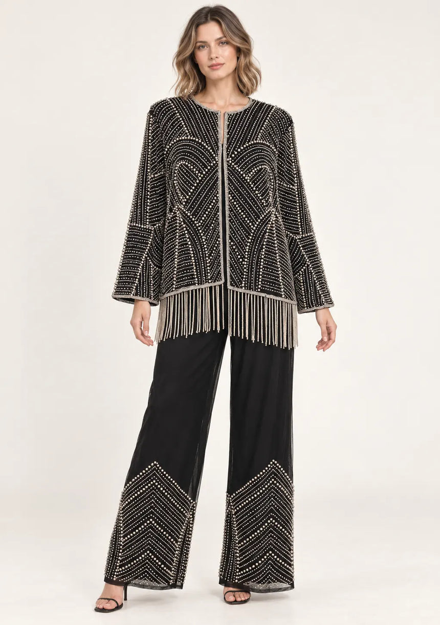 ibBan Women’s Beaded Jacket and Pant Set - Zarina