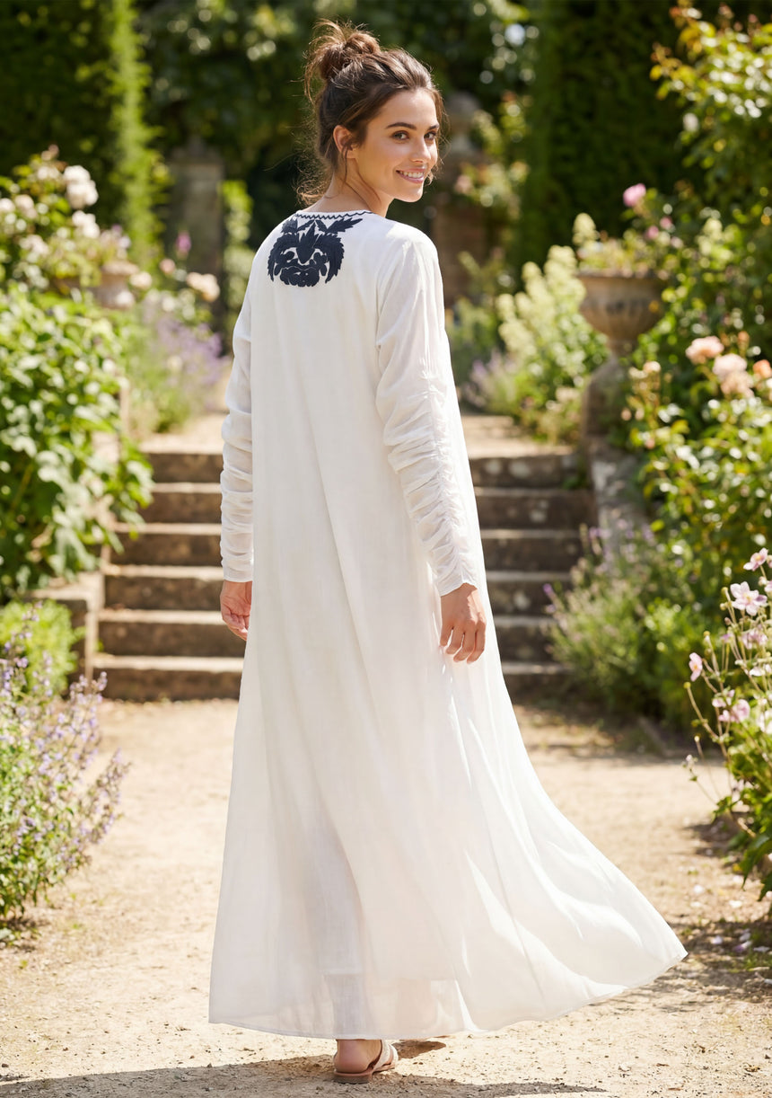 Vestido largo de algodón para mujer - Leefa