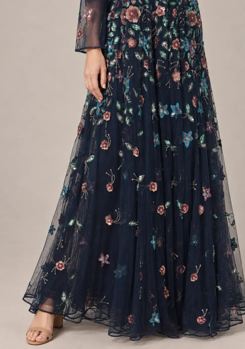 ibBan Women’s Long Dress with Hand Embroidery - Aabish
