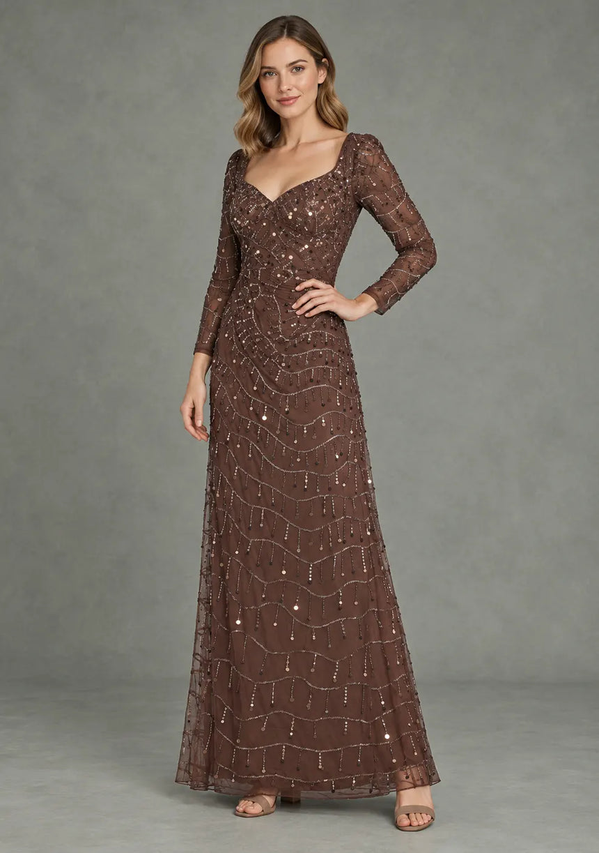ibBan Women’s Party Long Dress with Hand Embroidery -Sobia