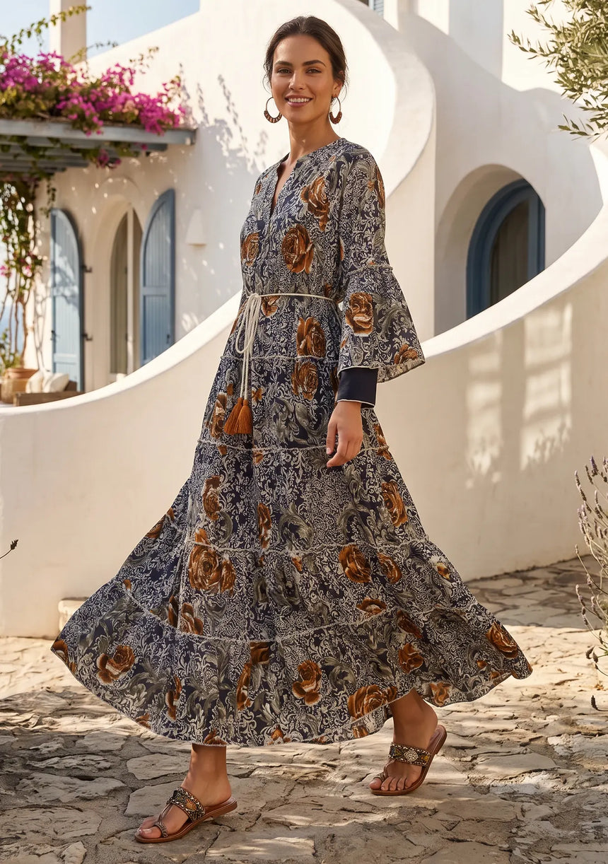 ibBan Premium Printed Cotton Long Tunic Dress -Lara Tunic