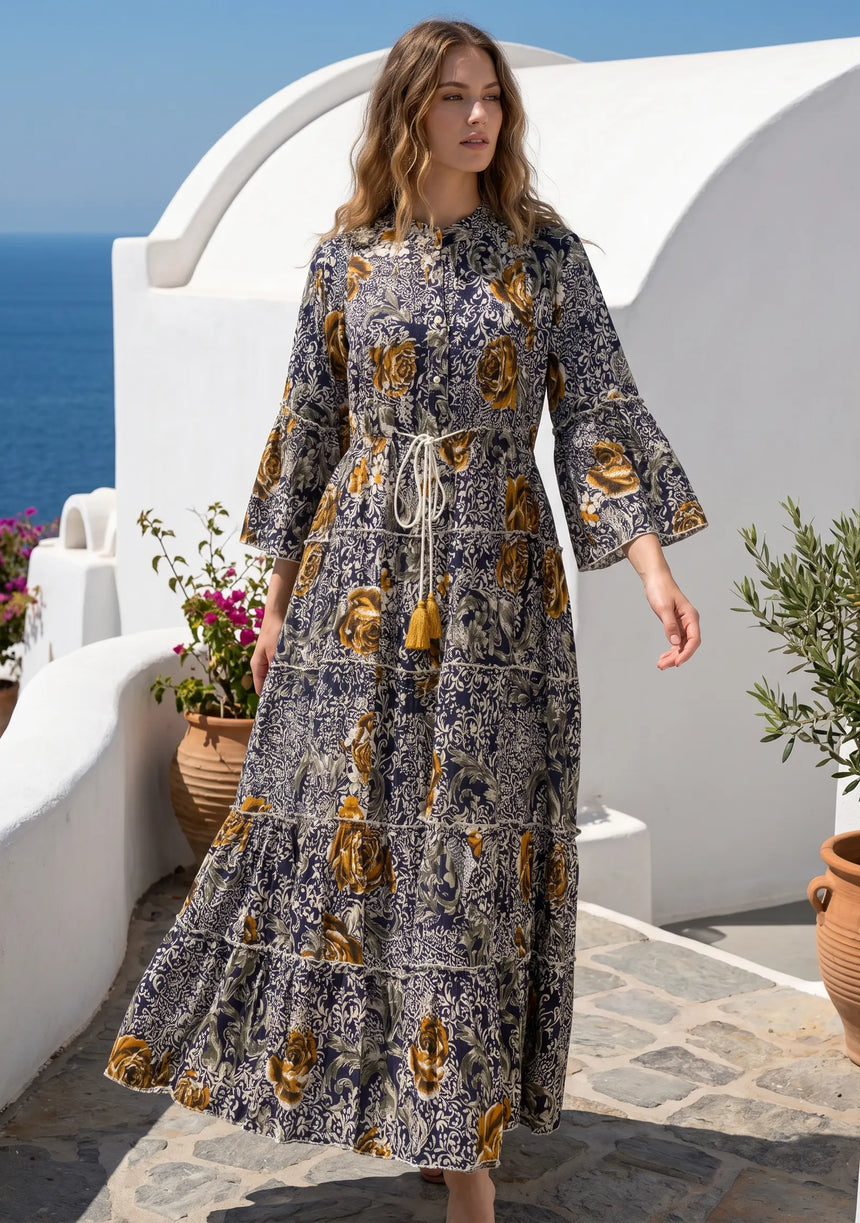 ibBan Premium Printed Cotton Long Tunic Dress -Lara Tunic