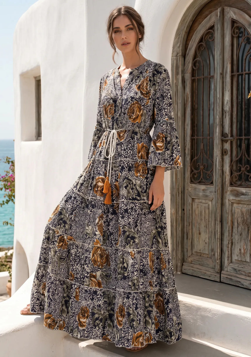 ibBan Premium Printed Cotton Long Tunic Dress -Lara Tunic
