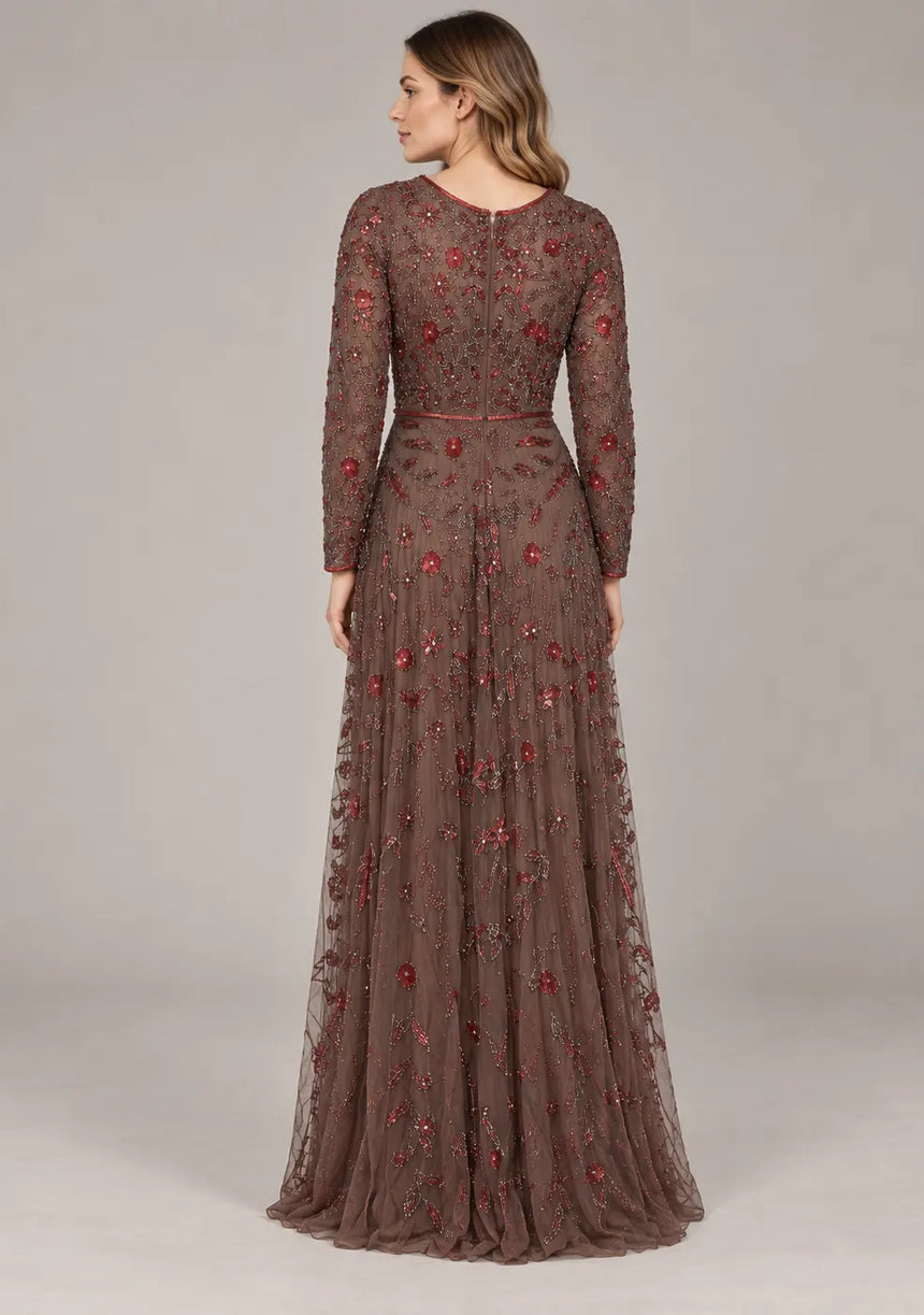 ibBan Women’s Party Long Dress with Hand Embroidery -Qamira