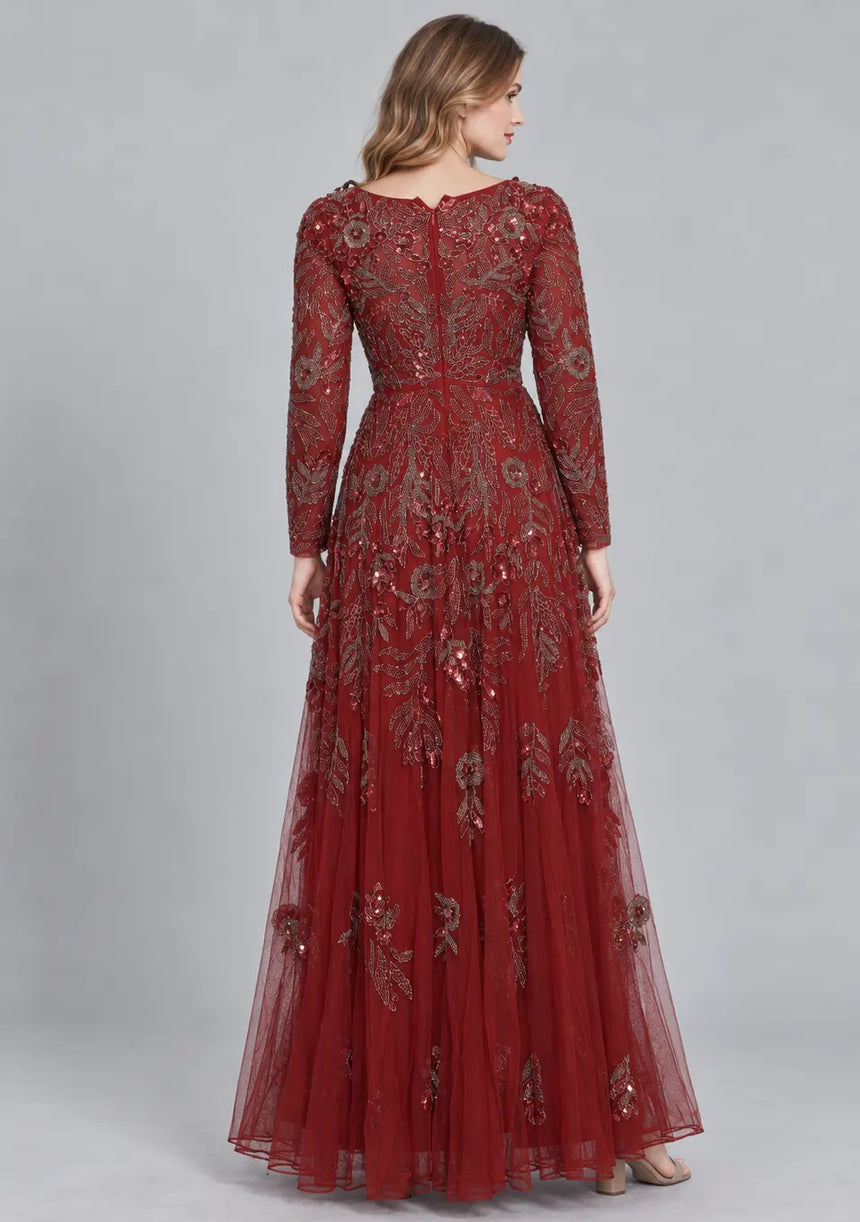 ibBan Women’s Embroidered Party Long Dress -Anfal