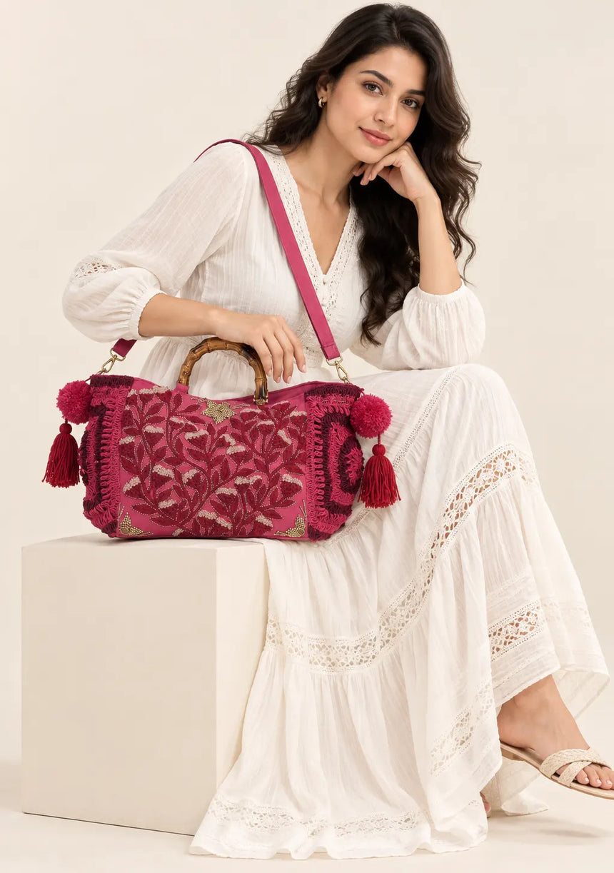 ibBan Embellished hand Embroidery Tote Bag - Seba