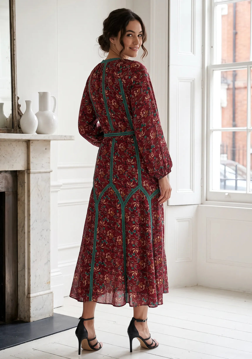 ibBan Women’s Printed Cotton Long Dress - Rifa