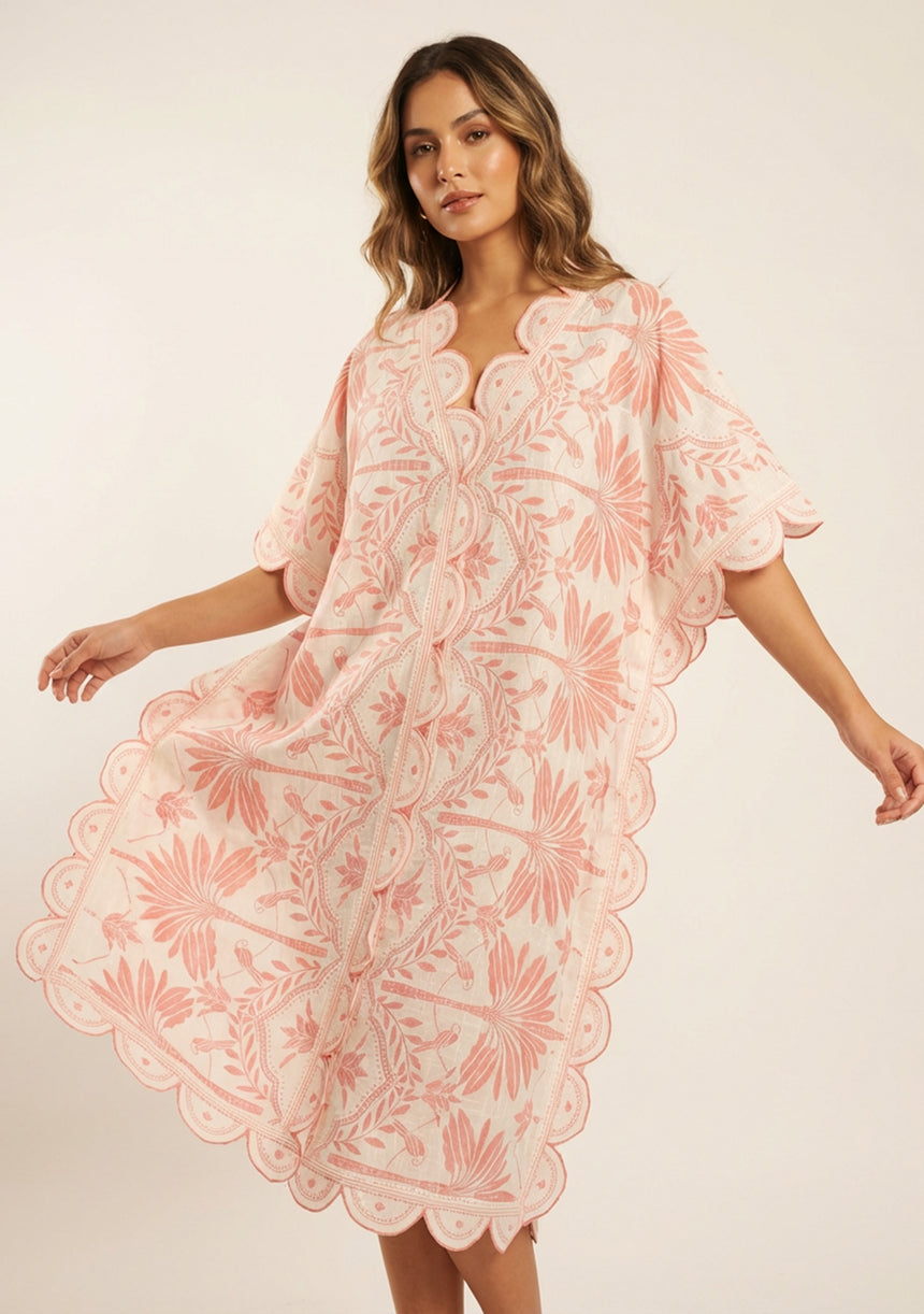 Vestido caftán de algodón para mujer - Rifat