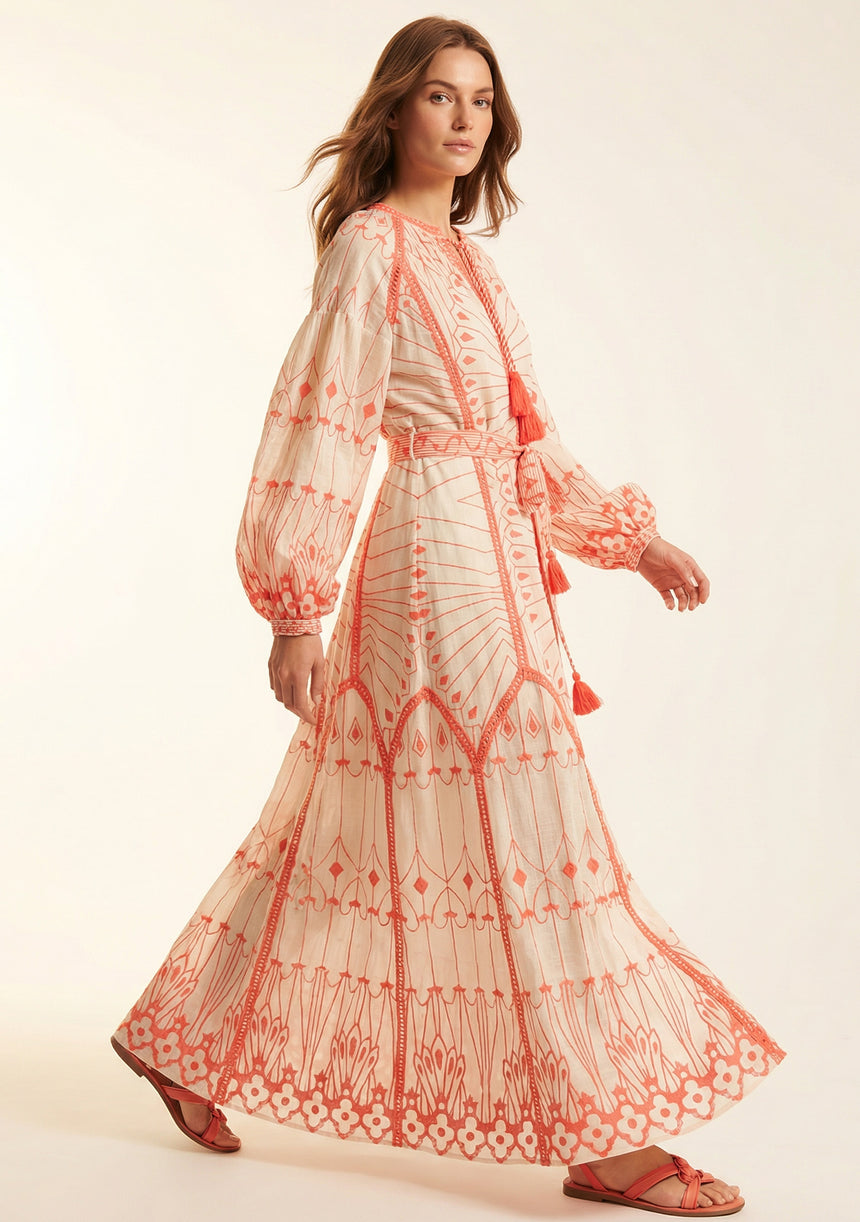 Maxivestido de algodón para mujer - Meerab