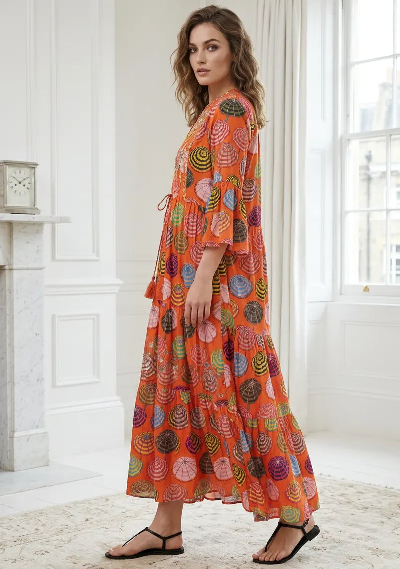 ibBan Print Cotton Long Tunic with Hand Embroidery – Kinza
