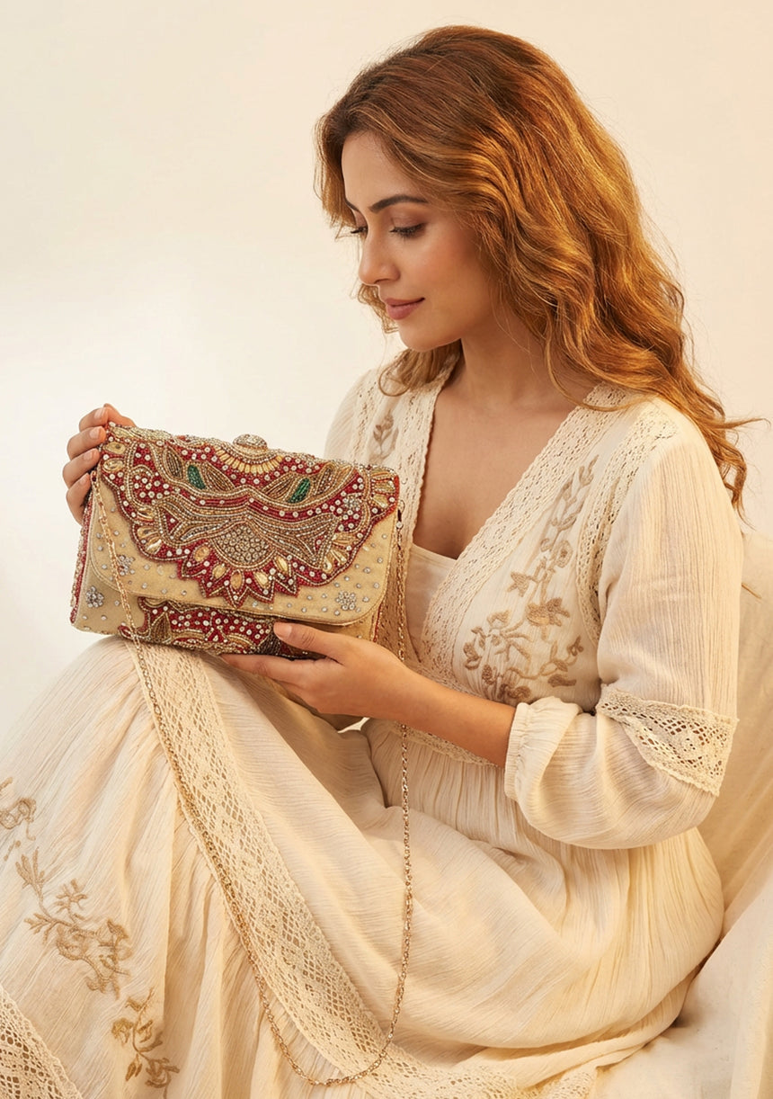 Bolso de lona bordado para mujer - Lehnga