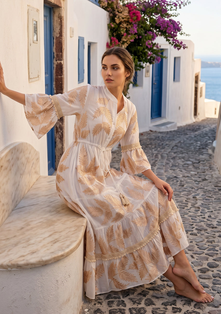 ibBan Hand Embroidered Long Tunic Dress - Livia Long Tunic
