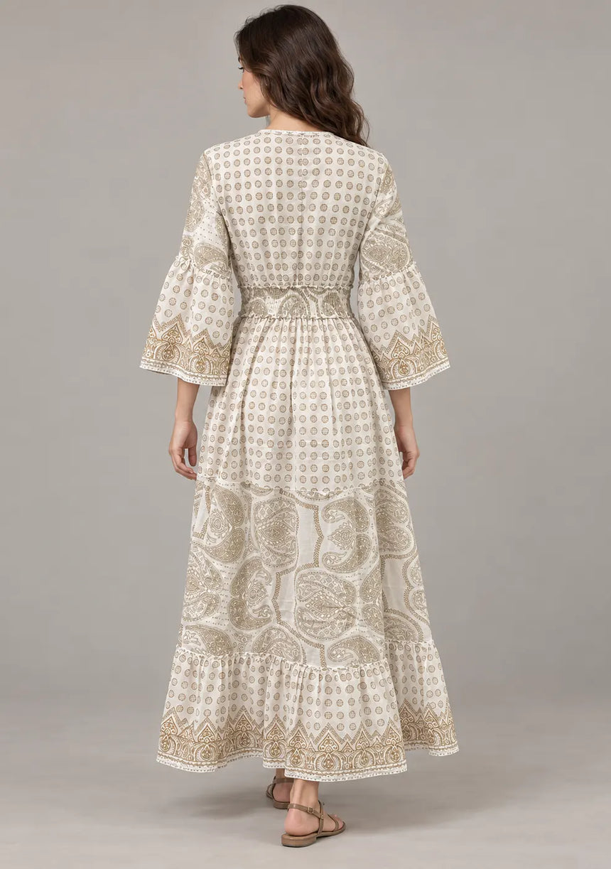 Mayra Long Dress - Hand-Embroidered Cotton