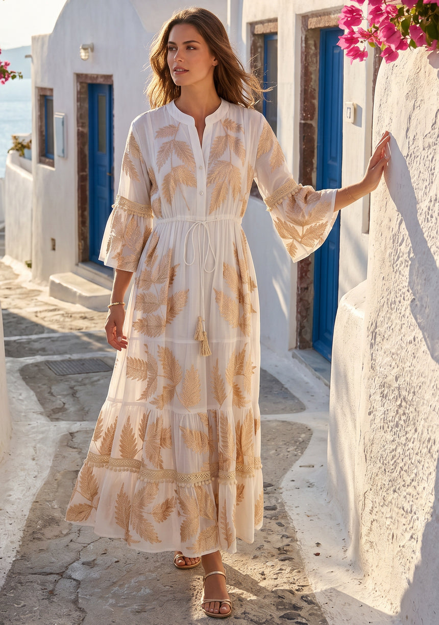 ibBan Hand Embroidered Long Tunic Dress - Livia Long Tunic