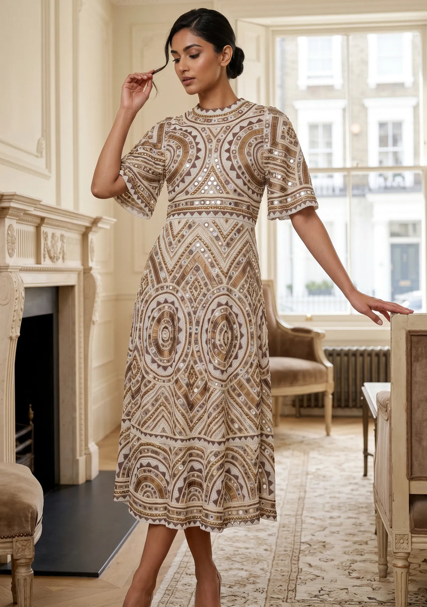 ibBan Luxury Hand Embroidered Winter Dress | Designer Occasion Wear for Women Orma