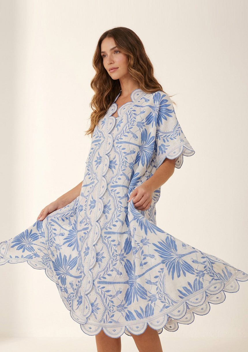 Vestido caftán de algodón para mujer - Rifat