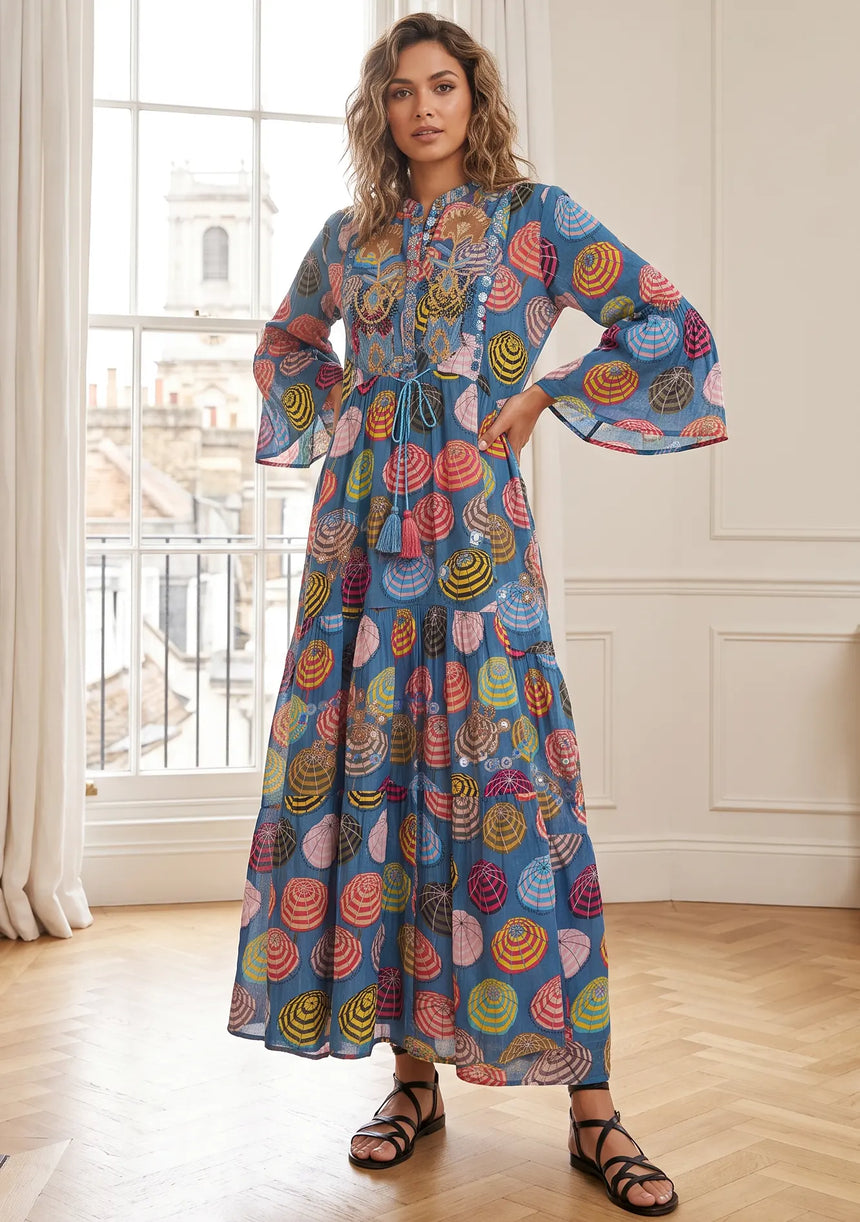 ibBan Print Cotton Long Tunic with Hand Embroidery – Kinza