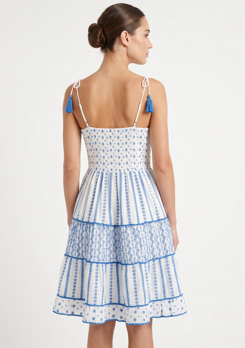 Robe Courte à Bretelles Basima pour Femme ibBan | Broderie Main | Paillettes & Perles | Taille Unique