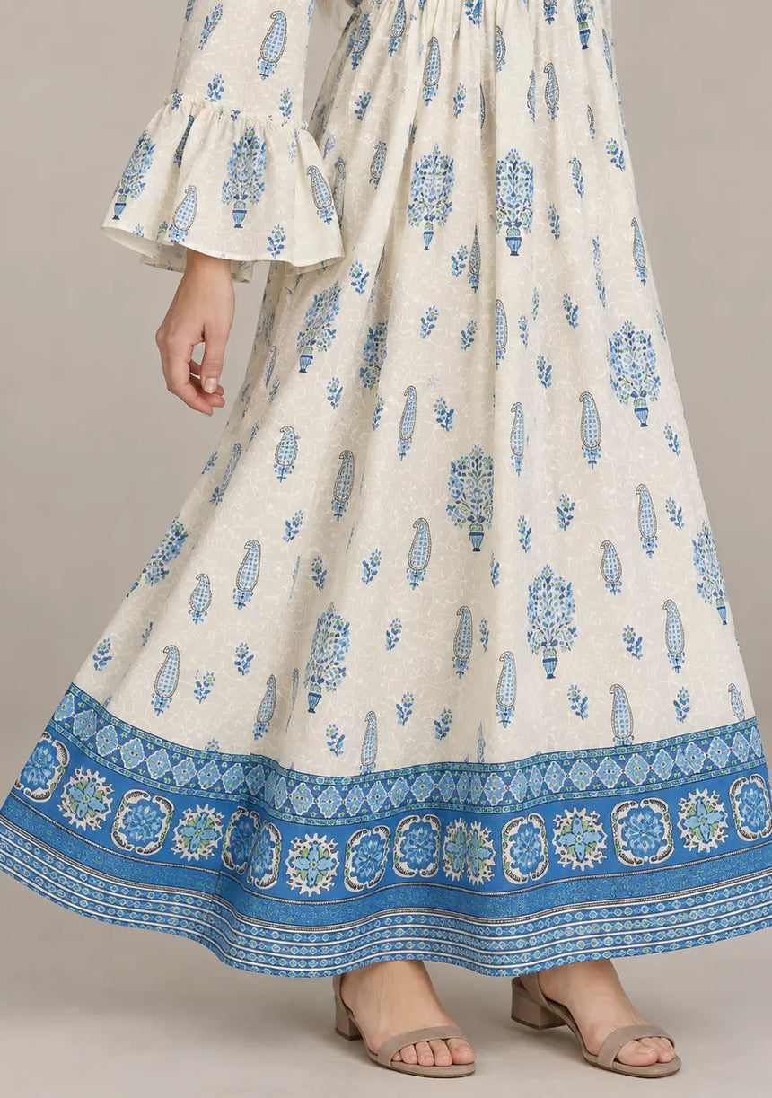 Ibban Summer Cotton Hand-Embroidered Long Dress -Daisey