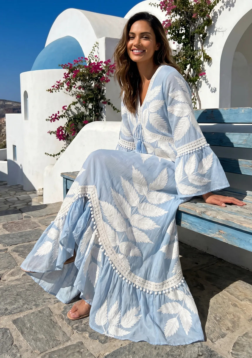 Luxury Hand Embroidered Maxi Dress by ibBan - Livia Maxi Dress