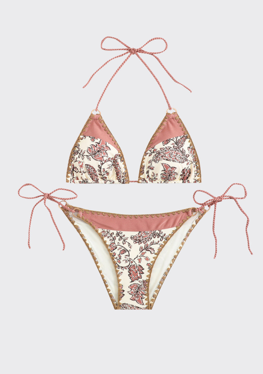 Conjunto de bikini estampado para mujer con tirantes ajustables - Sugar