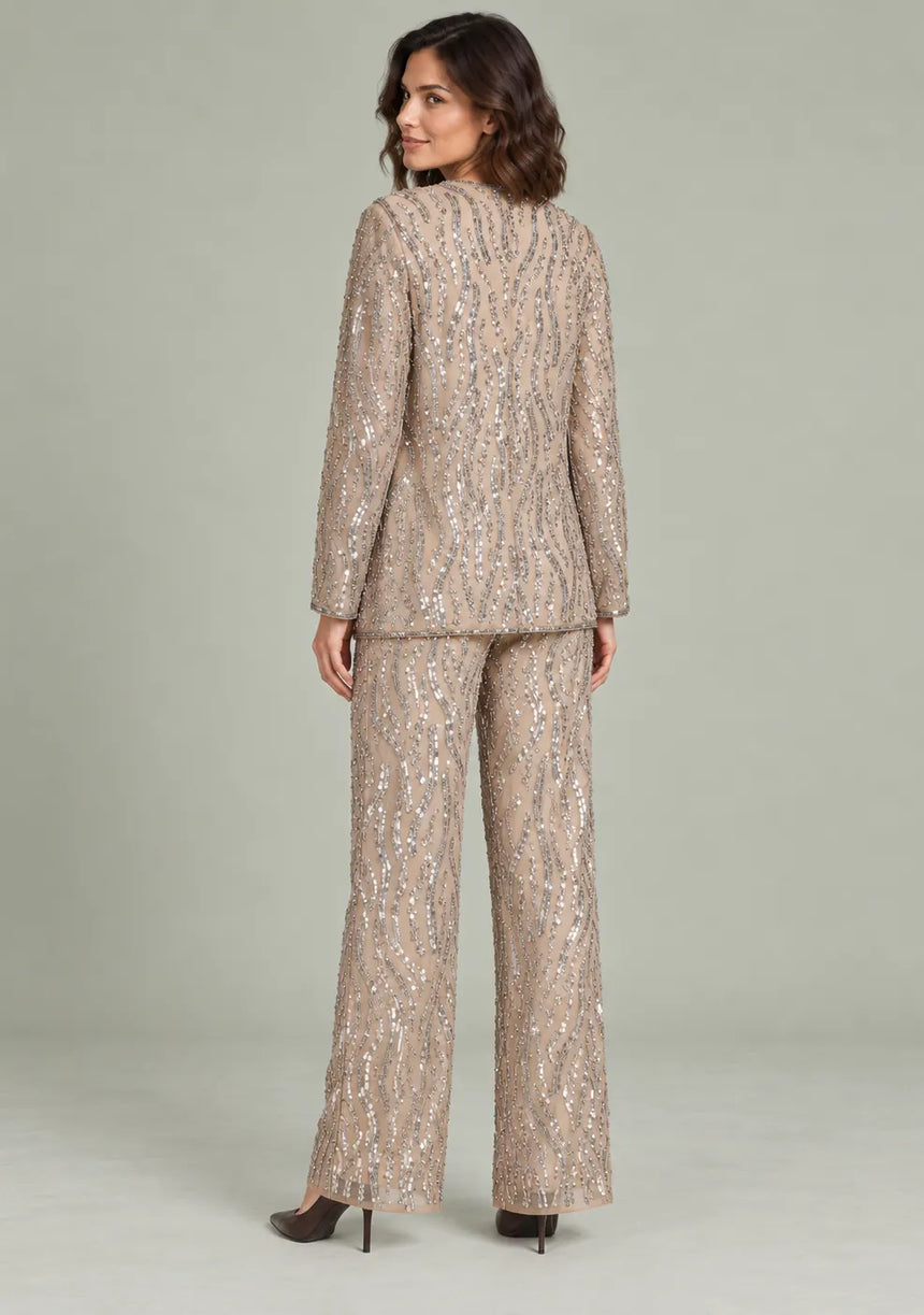 ibBan Women’s Georgette & Net Jacket with Hand Embroidered - Tasmia