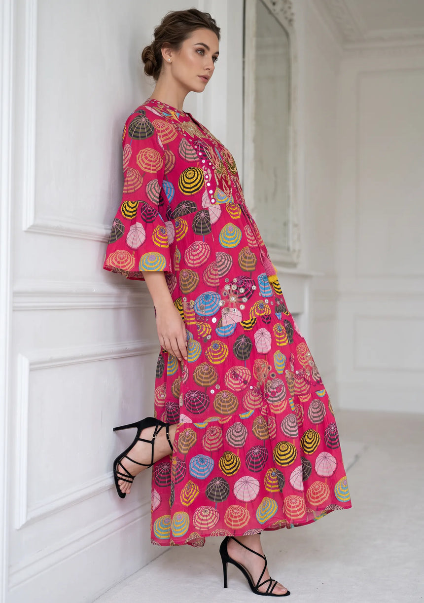 ibBan Print Cotton Long Tunic with Hand Embroidery – Kinza