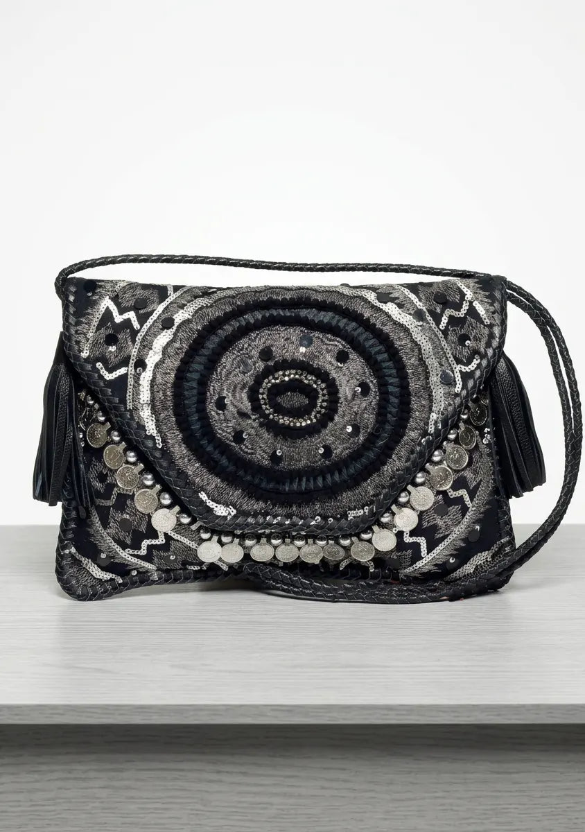 ibBan Hand Embroidered Canvas Sling Bag | Women's -Cotri