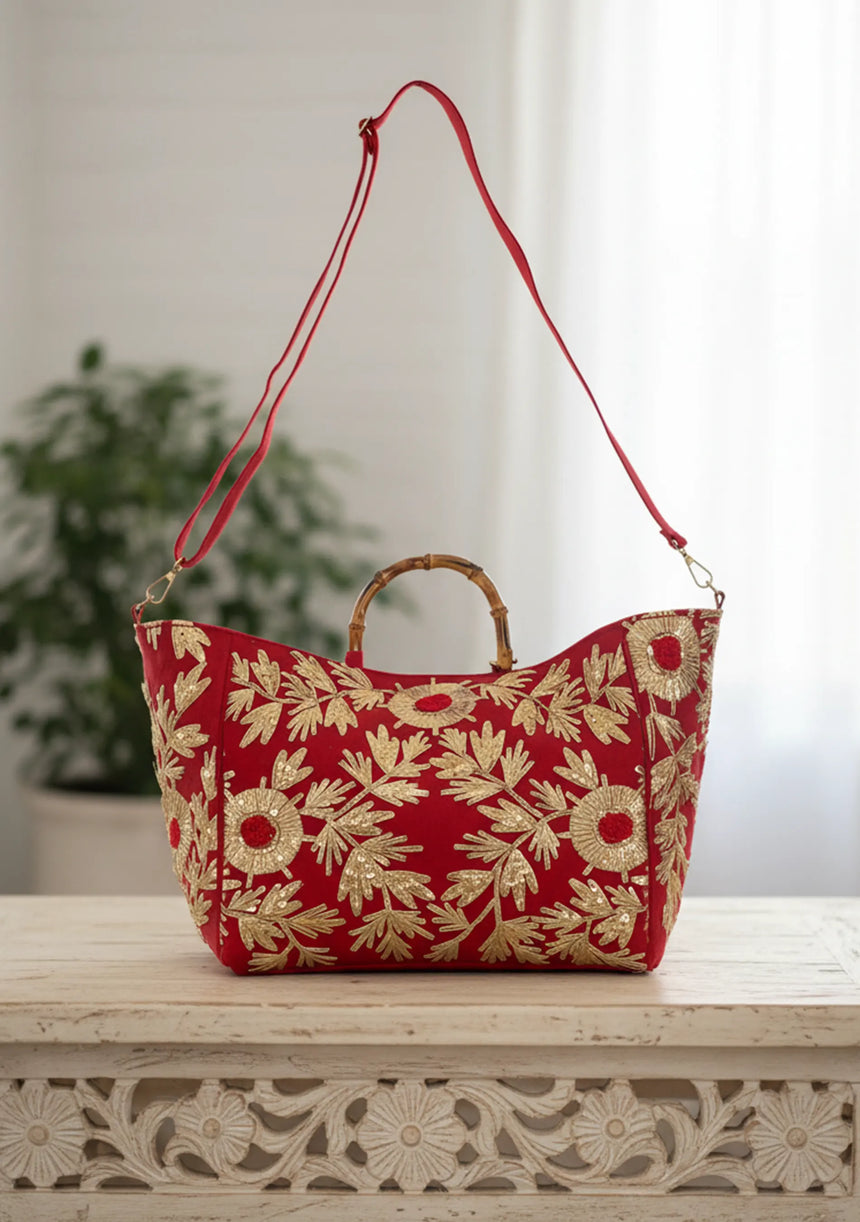 Bolso de lona bordado para mujer - Areeba